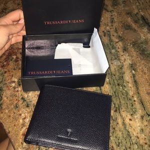 🆕 Trussardi Jeans Black Leather Men’s Wallet 🔥🔥